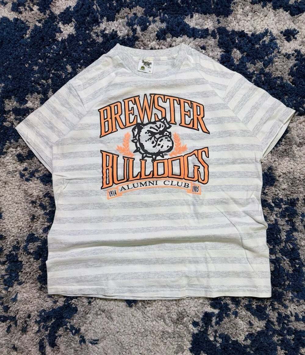 Tennessee River Gold Brewster Bulldogs Alumni Club 1914 1985 Striped Graphic T